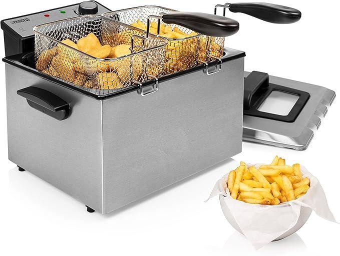 Grill & Ofen mieten & vermieten - Fritteuse 5 Liter 3270 Watt Thermostat 3 Frittierkörbe Kaltzone 6-7 Personen Grau in Elsdorf (Rheinland)