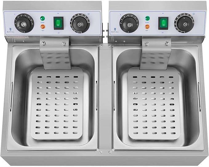 Grill & Ofen mieten & vermieten - Doppelfritteuse Fritteuse 2 x 3200 Watt 2 x 10 Liter 50 – 200°C Kaltzonen mit Timer bis 60 Minuten in Elsdorf (Rheinland)