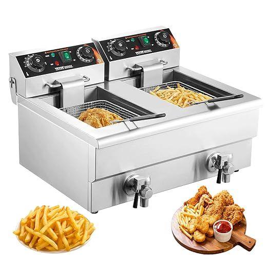 Koch- & Backgeräte mieten & vermieten - Kommerzielle elektrische Fritteuse Doppelfritteuse 2 x 11 l Fassungsvermögen 2 x 3000 Watt in Elsdorf (Rheinland)