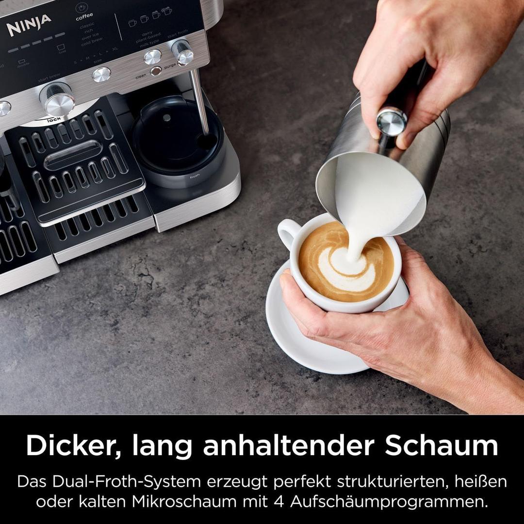Kaffeemaschinen mieten & vermieten - Ninja Kaffeeautomat Luxe 3-in-1-Kaffeemaschine mit Mahlwerk und Aufschäumer für Latte Cappuccino in Elsdorf (Rheinland)