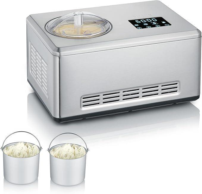 Softeismaschine mieten & vermieten - Creammaker Eismaschine Cream Maker 2 l mit Joghurtfunktion Edelstahl 180 Watt mit 2 x 2 L Behälter in Elsdorf (Rheinland)