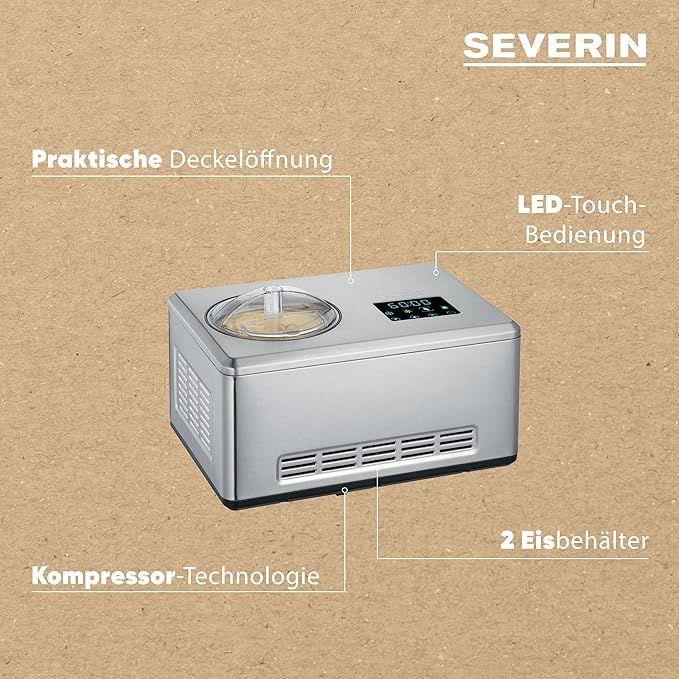 Softeismaschine mieten & vermieten - Creammaker Eismaschine Cream Maker 2 l mit Joghurtfunktion Edelstahl 180 Watt mit 2 x 2 L Behälter in Elsdorf (Rheinland)