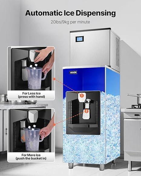 Eiswürfelmaschine mieten & vermieten - Eisspender Eisvorratsbehälter Eiswürfelmaschine 80 kg Kapazität 9 kg/min automatische Eisausgabe in Elsdorf (Rheinland)