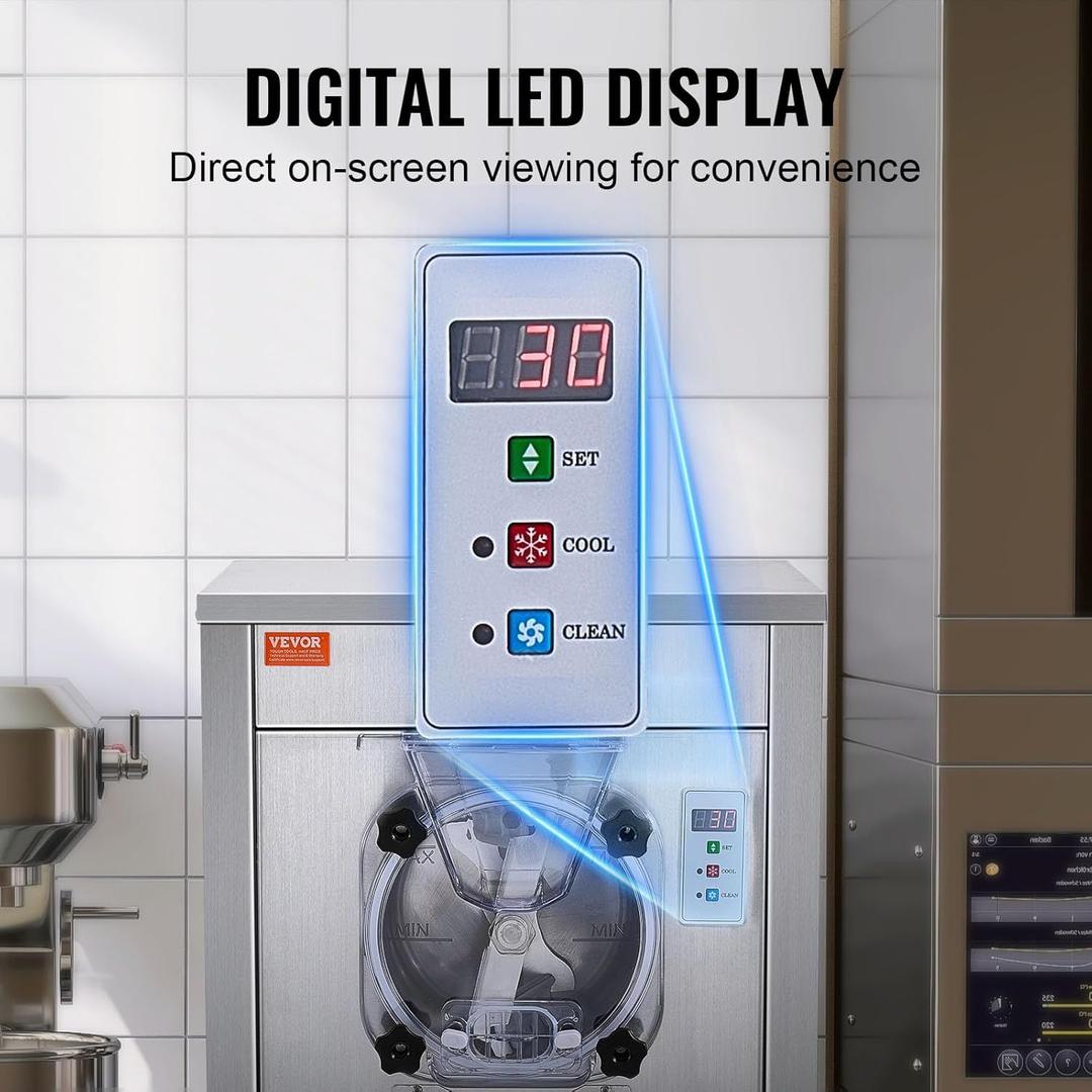 Softeismaschine mieten & vermieten - Gewerbliche Eismaschine Eisbereiter 18 l/h Harteismaschine mit Rädern 6 l Edelstahlzylinder LED in Elsdorf (Rheinland)