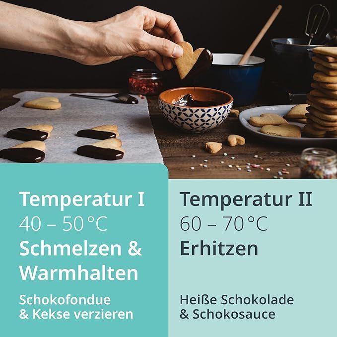 Grill & Ofen mieten & vermieten - Schokoladenfondue elektrisch 500 ml 8 Spieße 2 Temperaturen Schmelzen Warmhalten Temperaturregler in Elsdorf (Rheinland)