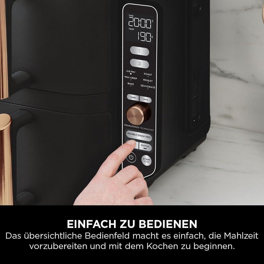Grill & Ofen mieten & vermieten - Heißluftfritteuse XL Double Stack 2 vertikale Schubladen 4 Kochstufen 2 Schlitze platzsparend 9,5 L in Elsdorf (Rheinland)