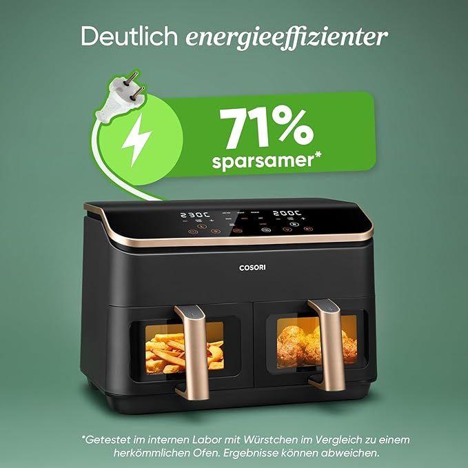 Grill & Ofen mieten & vermieten - Heißluftfritteuse gold 2 Fächer 6-in-1 Dual Zone XXL 8,5 L zwei Kammern mit Sichtfenster in Elsdorf (Rheinland)