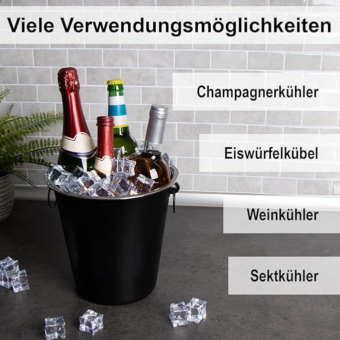 Cocktailbar mieten & vermieten - Weinkühler Sektkühler mit Griffen edles glattes schwarzes Design ideal zum Kühlen von Sekt Wein in Elsdorf (Rheinland)