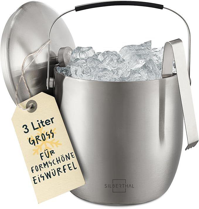Bar Theke mieten & vermieten - Eiswürfelbehälter Eiskübel mit Deckel und Zange Edelstahl doppelwandig isoliert extra Kühlung in Elsdorf (Rheinland)