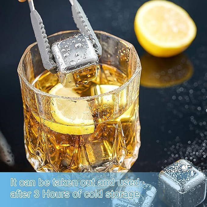 Eiswürfelmaschine mieten & vermieten - Eiswürfel Whiskysteine Edelstahl 18 Stück Edelstahl 304 widerverwendbar gefrorene Eiswürfel Wein in Elsdorf (Rheinland)