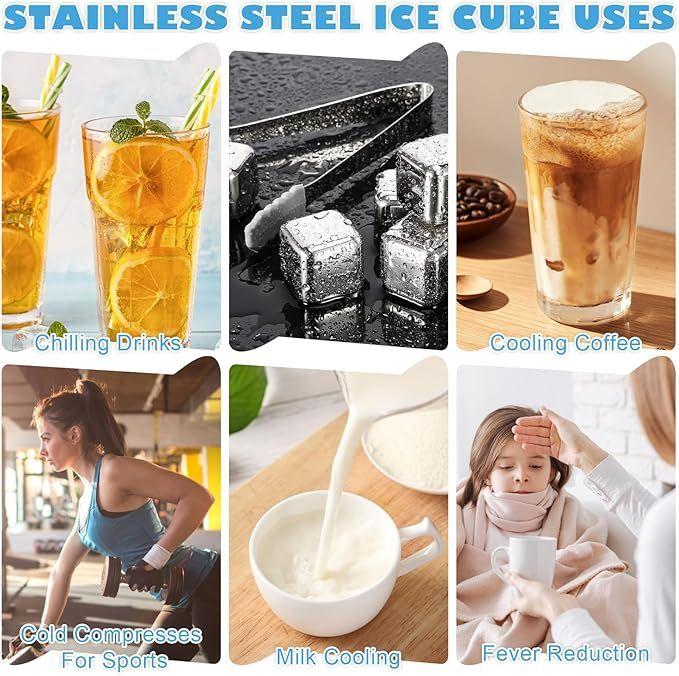 Eiswürfelmaschine mieten & vermieten - Eiswürfel Whiskysteine Edelstahl 18 Stück Edelstahl 304 widerverwendbar gefrorene Eiswürfel Wein in Elsdorf (Rheinland)