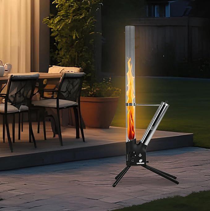 Fackeln & Feuereffekte mieten & vermieten - Feuerrohr Edelstahl Pelletfackel dekorative Feuersäule für Garten & Terrasse raucharme Pelletfackel in Elsdorf (Rheinland)