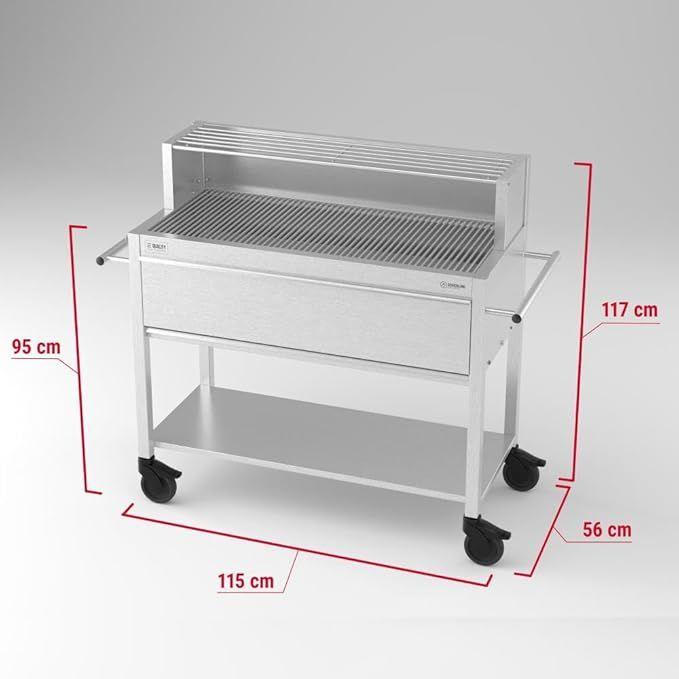 Grill & Ofen mieten & vermieten - Gastrogrill Gastro Holzkohlegrill Profigrill Edelstahlgrill XXL Grill Holzkohle 4 Lenkrollen 8 mm in Elsdorf (Rheinland)