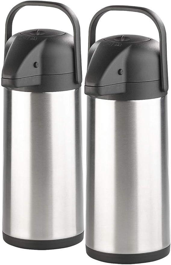 Buffetzubehör mieten & vermieten - Isolierkanne Pumpkanne 2er-Set Pump-Vakuumisolierkanne Kaffeekanne doppelwandig mit Pumpsystem 2x3L in Elsdorf (Rheinland)
