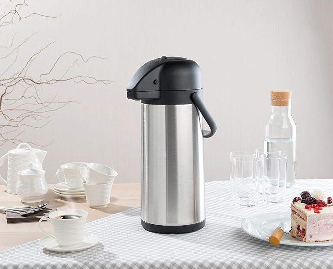 Buffetzubehör mieten & vermieten - Isolierkanne Pumpkanne 2er-Set Pump-Vakuumisolierkanne Kaffeekanne doppelwandig mit Pumpsystem 2x3L in Elsdorf (Rheinland)