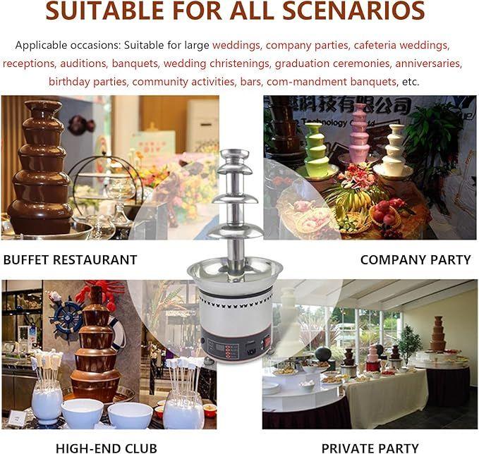 Schokobrunnen mieten & vermieten - Schokoladenbrunnen 7 Ebenen Schokobrunnen Schokofontäne elektrisch 330W Party Hochzeit 43x43x103 in Elsdorf (Rheinland)