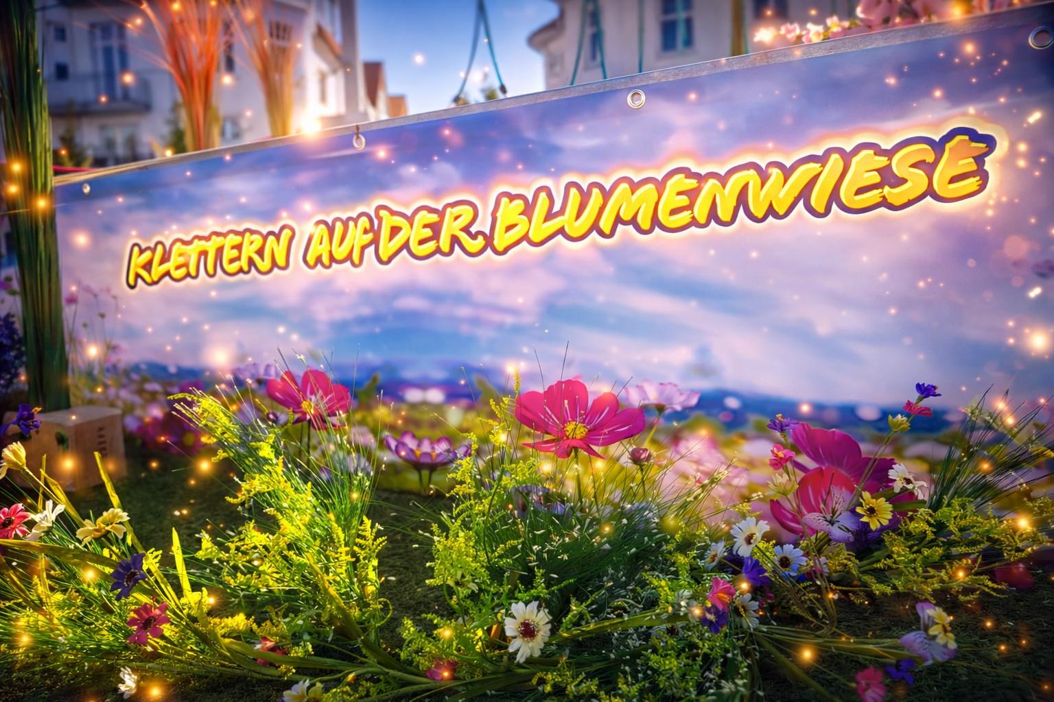 Klettergeräte mieten & vermieten - Klettern auf der Blumenwiese – der mobile Kinderhochseilgarten - Frühlingserwachen - Gartenschaus in Bramsche