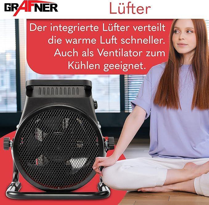Campingzubehör mieten & vermieten - Stromheizung Elektroheizung Elektroheizer Zeltheizung Heizlüfter mit 2000 Watt 2 KW 3 Heizstufen in Elsdorf (Rheinland)