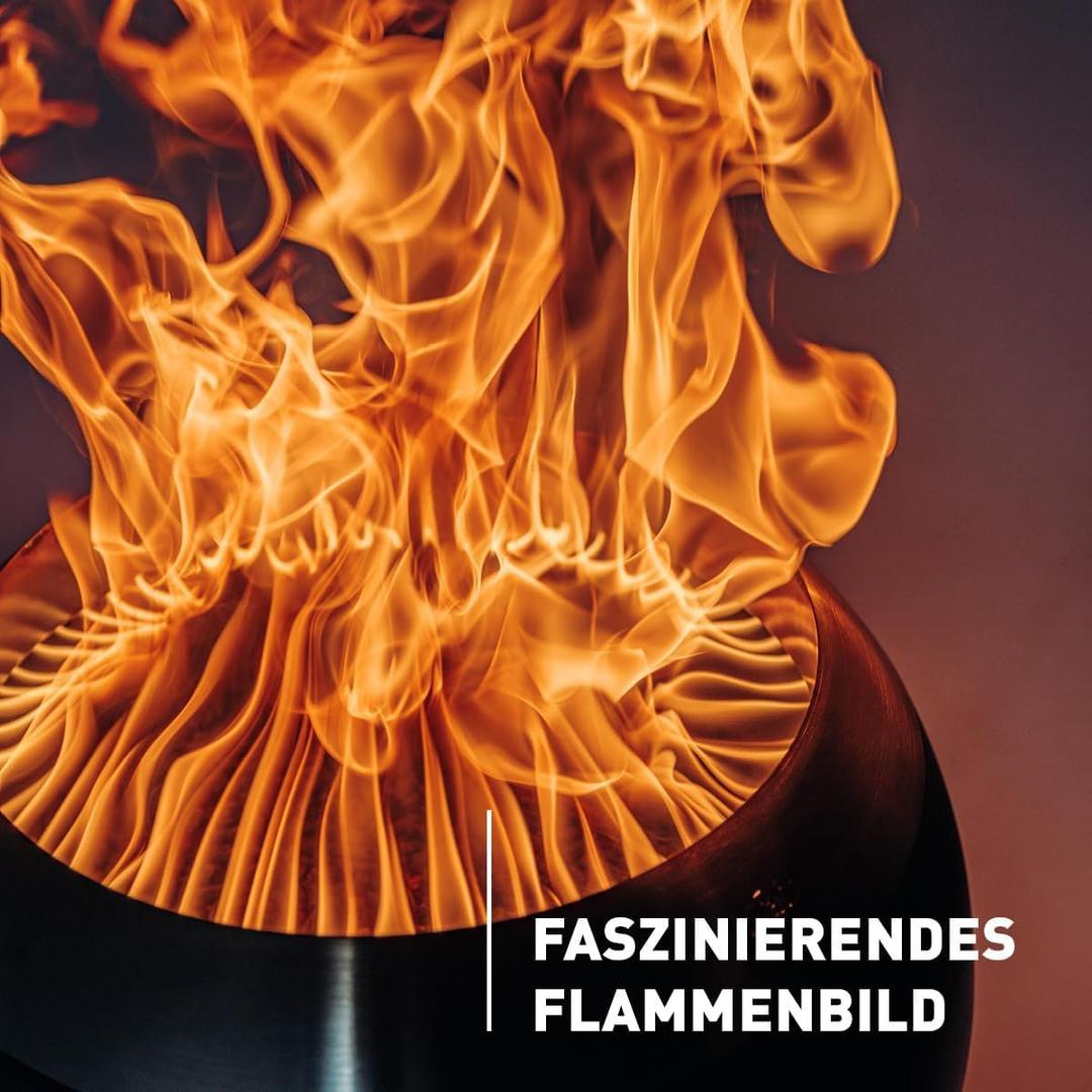 Feuerschale mieten & vermieten - Feuerschale Feuerkorb Feuerstelle rauchfrei hohem Boden Edelstahl emaillierter Holzvergaser in Elsdorf (Rheinland)
