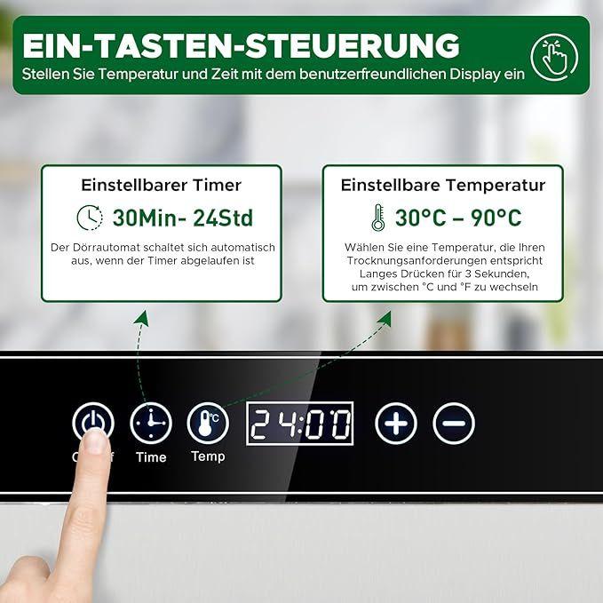 Buffetzubehör mieten & vermieten - Dörrgerät trocknen entsaften von Obst Früchten Gemüse u.a. Edelstahl 500 Watt 10 Stufen 30-90°C in Elsdorf (Rheinland)