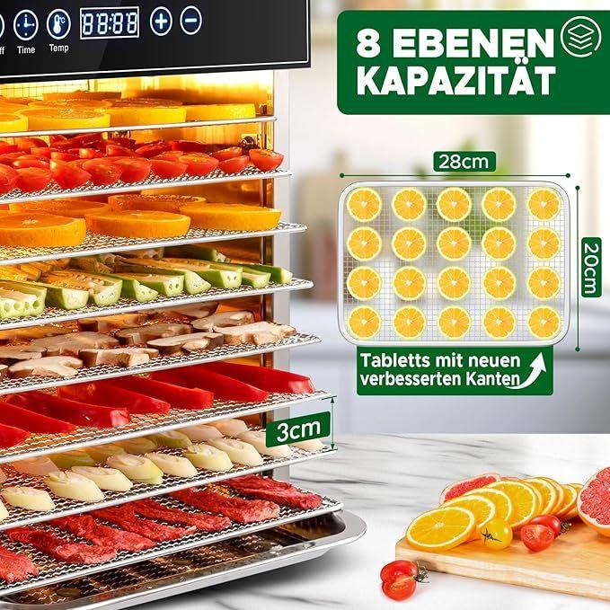 Buffetzubehör mieten & vermieten - Dörrgerät trocknen entsaften von Obst Früchten Gemüse u.a. Edelstahl 500 Watt 10 Stufen 30-90°C in Elsdorf (Rheinland)