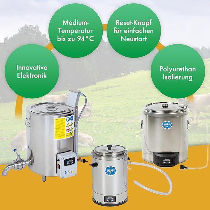 Buffetzubehör mieten & vermieten - Pasteurisierer 15 L dreiwandiger Käse- und Joghurtkessel mit Zeit- und Temperatureinstellung in Elsdorf (Rheinland)