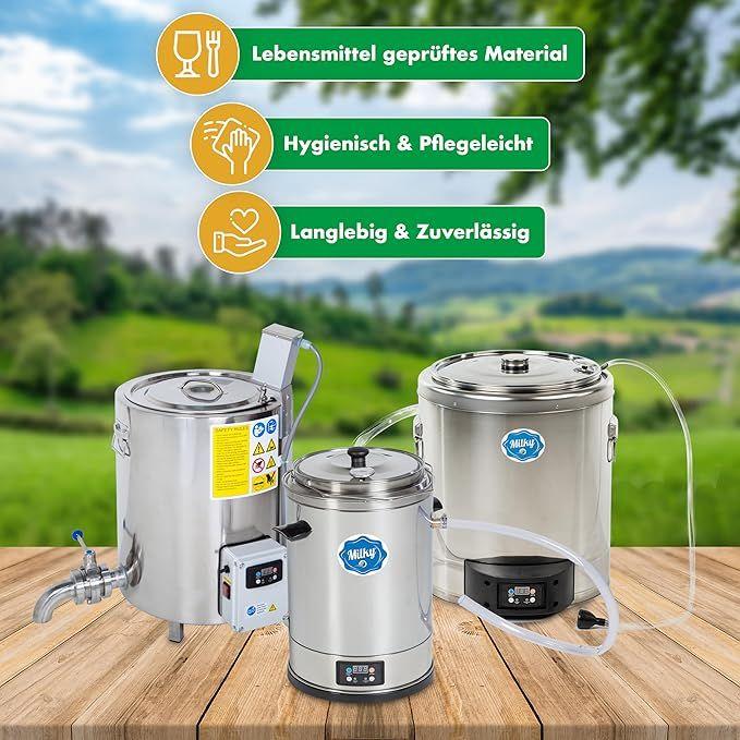 Buffetzubehör mieten & vermieten - Pasteurisierer 15 L dreiwandiger Käse- und Joghurtkessel mit Zeit- und Temperatureinstellung in Elsdorf (Rheinland)