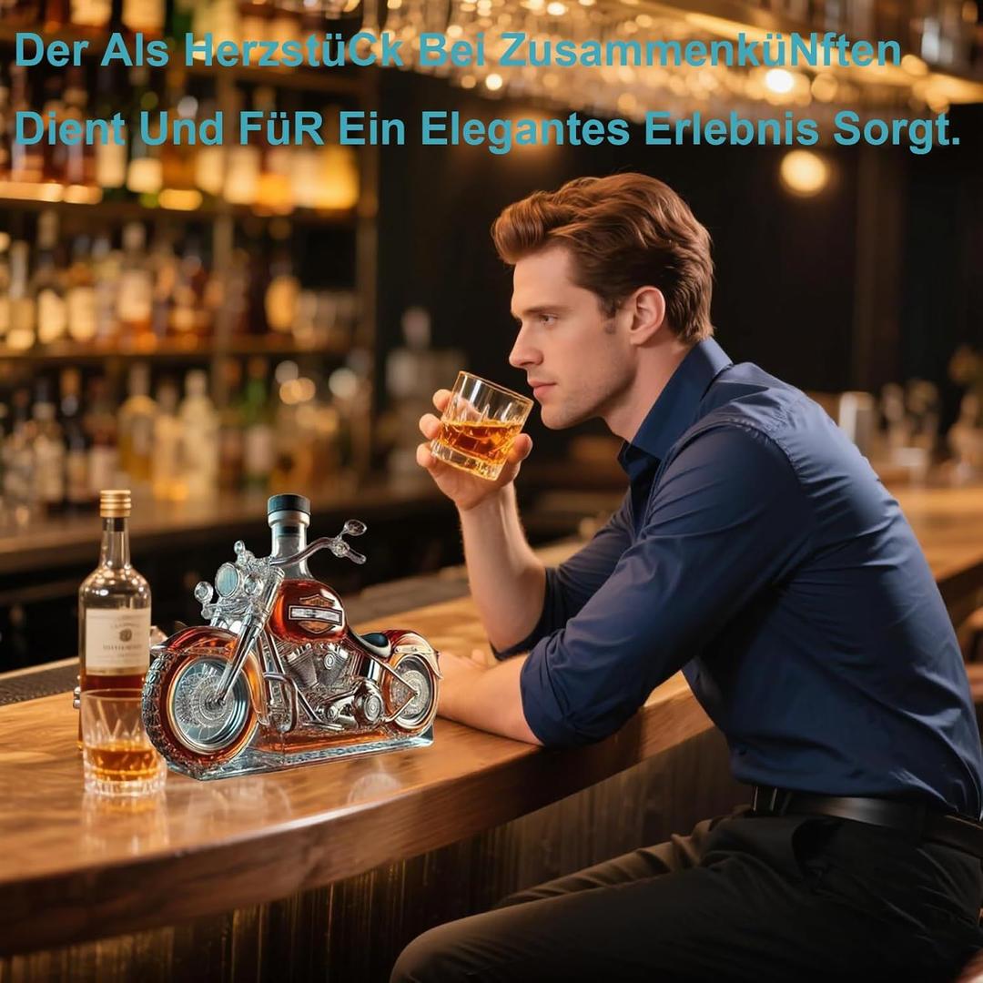 Cocktailbar mieten & vermieten - Motorrad-Whisky-Dekanter Whisky-Liebhaber Glasflasche lustige Trinkflasche Whisky Champagner Wodka in Elsdorf (Rheinland)