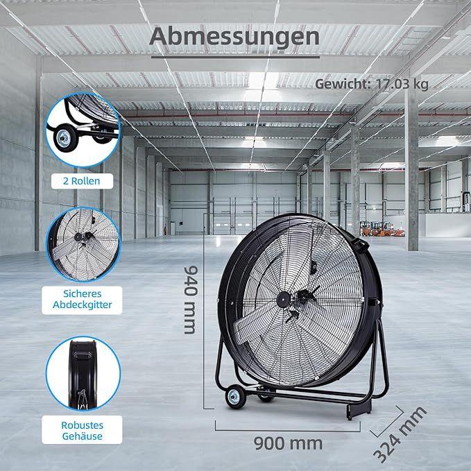 Bühne mieten & vermieten - Industrie-Windmaschine Trommelventilator Bodenventilator 75 cm (30 Zoll) 300 Watt Vollkupfermotor in Elsdorf (Rheinland)