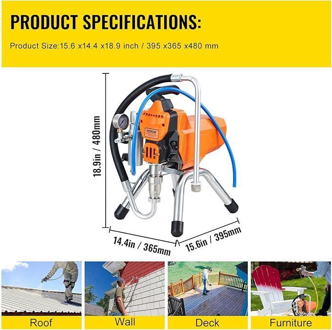 Malerzubehör mieten & vermieten - Airless-Spritzgerät Farbsprüher Sprühpistole Spritzpistole Wandstreichpistole Hochdruckschlauch in Elsdorf (Rheinland)