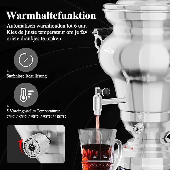 Cocktailbar mieten & vermieten - Teemaschine elektrisch Wasserkocher Teekocher Samoware Edelstahl 1850Watt 5 L + 1,6 L Teekannen Set in Elsdorf (Rheinland)