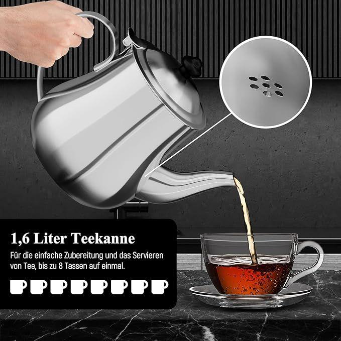 Cocktailbar mieten & vermieten - Teemaschine elektrisch Wasserkocher Teekocher Samoware Edelstahl 1850Watt 5 L + 1,6 L Teekannen Set in Elsdorf (Rheinland)