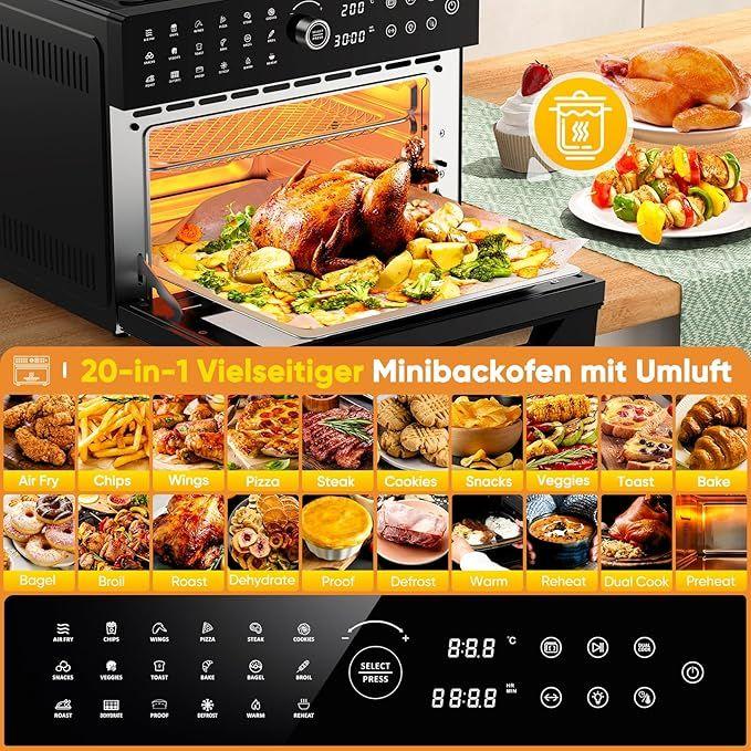 Grill & Ofen mieten & vermieten - Heißluftfritteuse 30 L XXL Minibackofen Multikocher mit LED-Touchscreen mit Umluft 20 Programme in Elsdorf (Rheinland)