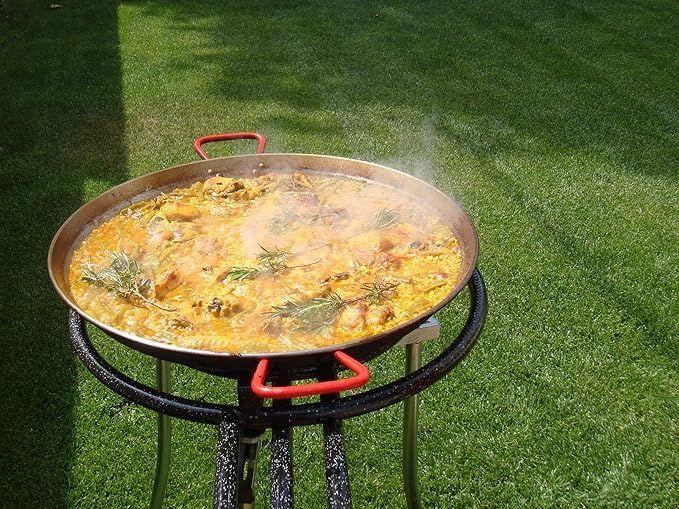 Koch- & Backgeräte mieten & vermieten - Paella-Kochset Grillpfanne (Eco-Set) mit Paella-Pfanne aus emailliertem Stahl 46 cm Gasbrenner 40cm in Elsdorf (Rheinland)