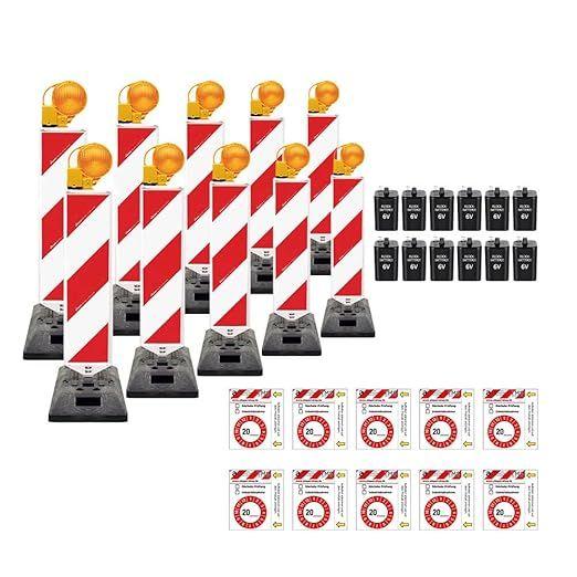 Absperrung mieten & vermieten - Leitbaken-Set 10 Stück Warnbake Leitbake Baustellenbeleuchtung Sicherheitsbake Fuß&Leuchte 2-seitig in Elsdorf (Rheinland)