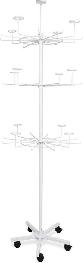Messe Zubehör mieten & vermieten - Drehständer Huthalter Verkaufsständer 3 Rondelle 8 Haken 4 Huthaltern weiß 205 cm Schlidhalter in Elsdorf (Rheinland)