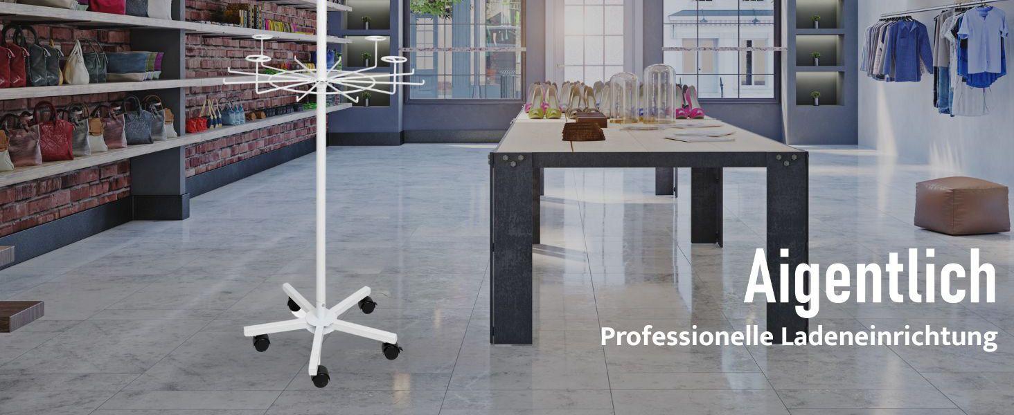 Messe Zubehör mieten & vermieten - Drehständer Huthalter Verkaufsständer 3 Rondelle 8 Haken 4 Huthaltern weiß 205 cm Schlidhalter in Elsdorf (Rheinland)