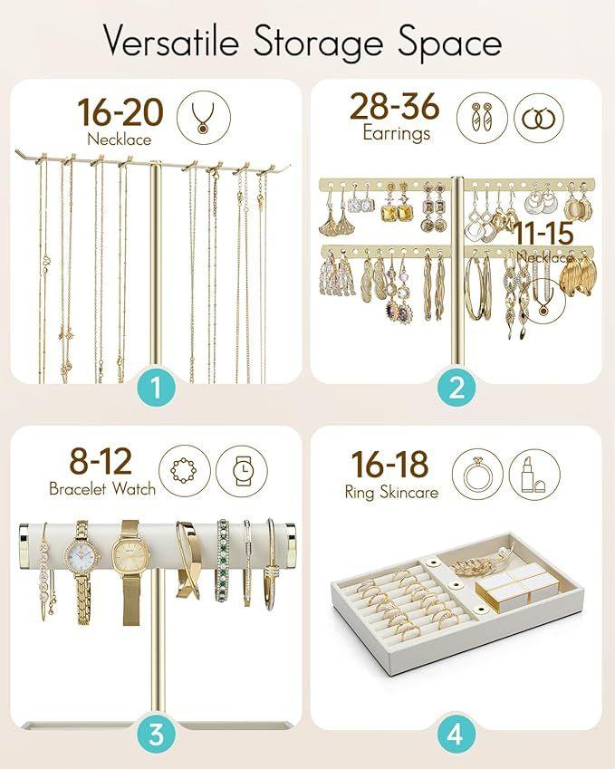 Messe Zubehör mieten & vermieten - Schmuck Organizer 4 Etagen Schmuckständer Gold lederner Armbandhalter Schmuckaufbewahrung Display in Elsdorf (Rheinland)