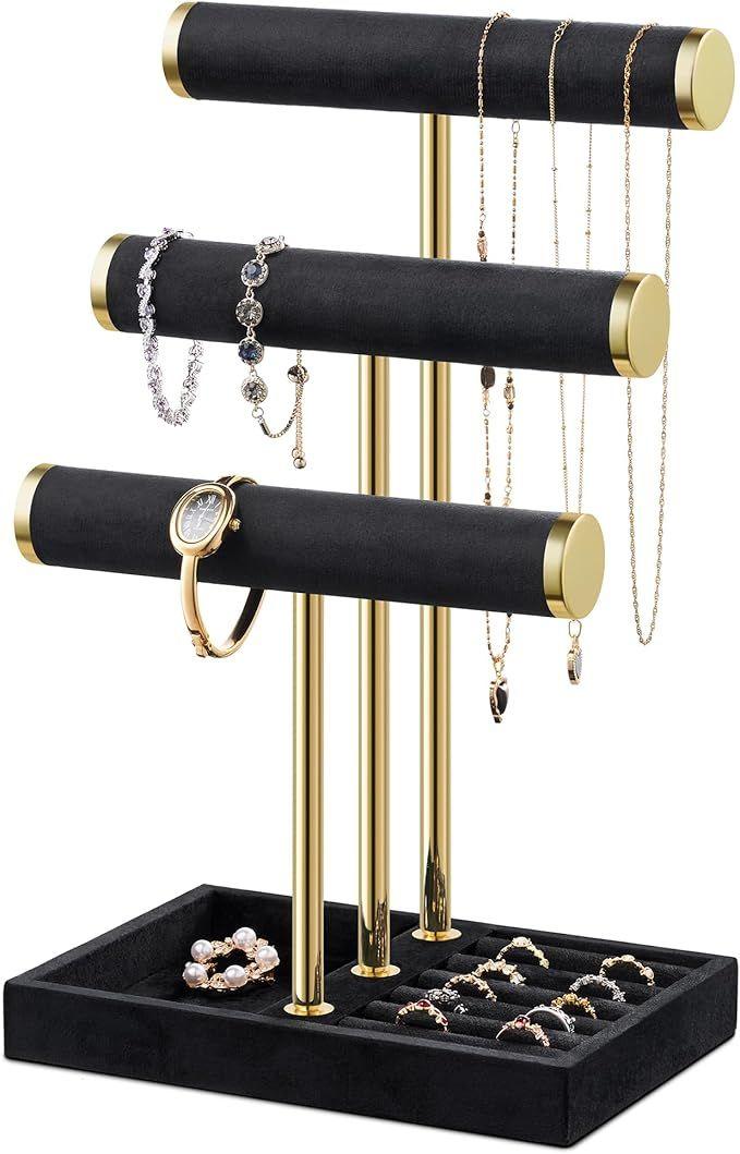 Messe Zubehör mieten & vermieten - Schmuckständer Schmuck Organizer mit 3 Ebenen schwarz Armbänder abnehmbarer T-Steg Schmuck Ständer in Elsdorf (Rheinland)