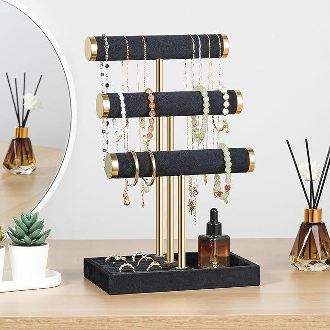 Messe Zubehör mieten & vermieten - Schmuckständer Schmuck Organizer mit 3 Ebenen schwarz Armbänder abnehmbarer T-Steg Schmuck Ständer in Elsdorf (Rheinland)