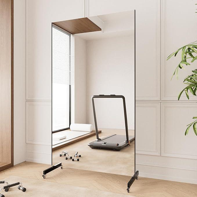 Kulissen mieten & vermieten - Ganzkörperspiegel 170 x 100 cm Spiegel Fitnessraum Spiegel Rollen 360° drehbar Standspiegel Spiegel in Elsdorf (Rheinland)