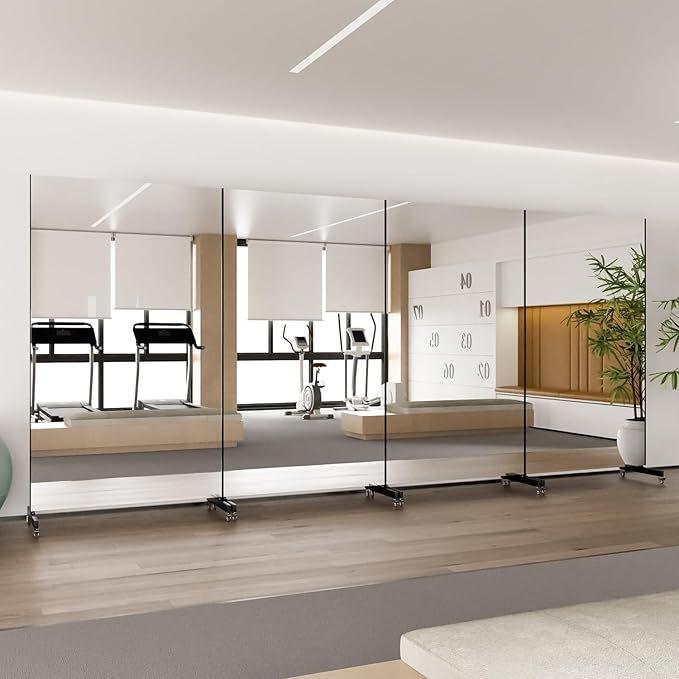 Kulissen mieten & vermieten - Ganzkörperspiegel 170 x 100 cm Spiegel Fitnessraum Spiegel Rollen 360° drehbar Standspiegel Spiegel in Elsdorf (Rheinland)