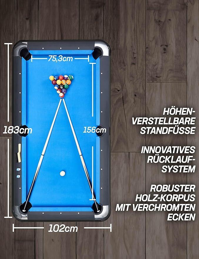 Billardtisch mieten & vermieten - Pool Billard Billardtisch Tischbillard inkl. einem Satz Kugeln Aufbaudreieck 2 Queues mit Kreide in Elsdorf (Rheinland)