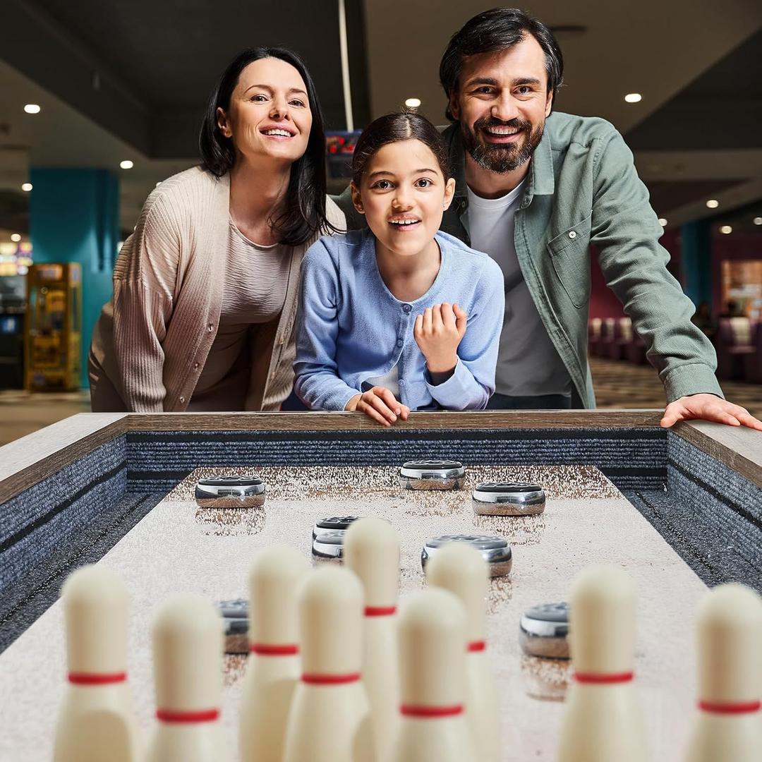 Spielgeräte mieten & vermieten - Bowlingset Shuffleboard-Tisch 9 Fuß Shuffleboard 2-in-1 Shuffleboard- und Bowling-Kombispielset in Elsdorf (Rheinland)