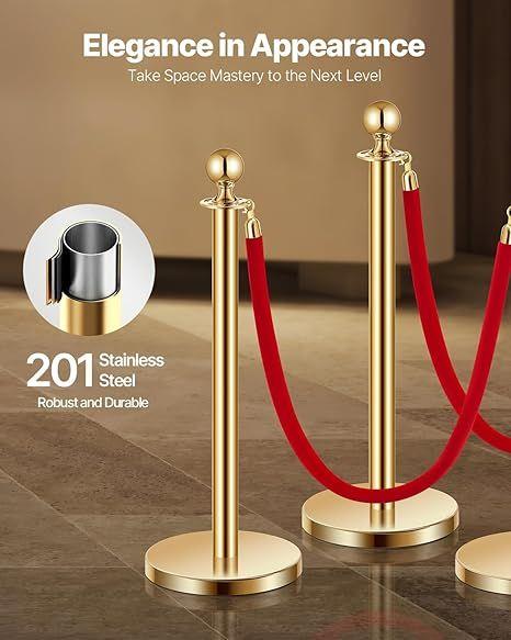 Absperrung mieten & vermieten - Personenleitsysteme Absperrpfosten Absperrung 6 Stk. Steuerung von Menschenmengen 4 rote Samtseile in Elsdorf (Rheinland)