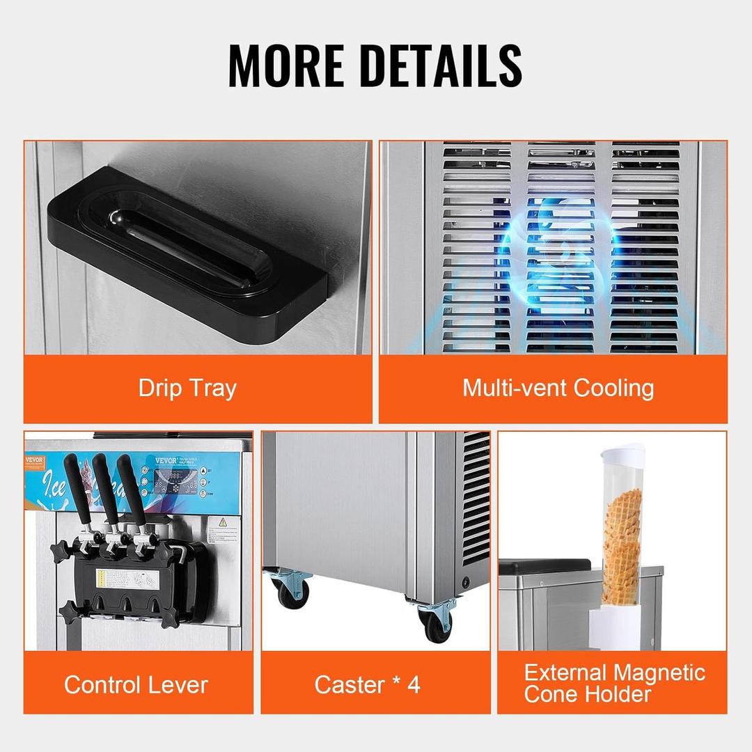 Softeismaschine mieten & vermieten - Profi Softeismaschine 21–31 l/h freistehend 3 Geschmacksrichtungen 2 x 5,5 L Edelstahlzylinder LED in Elsdorf (Rheinland)