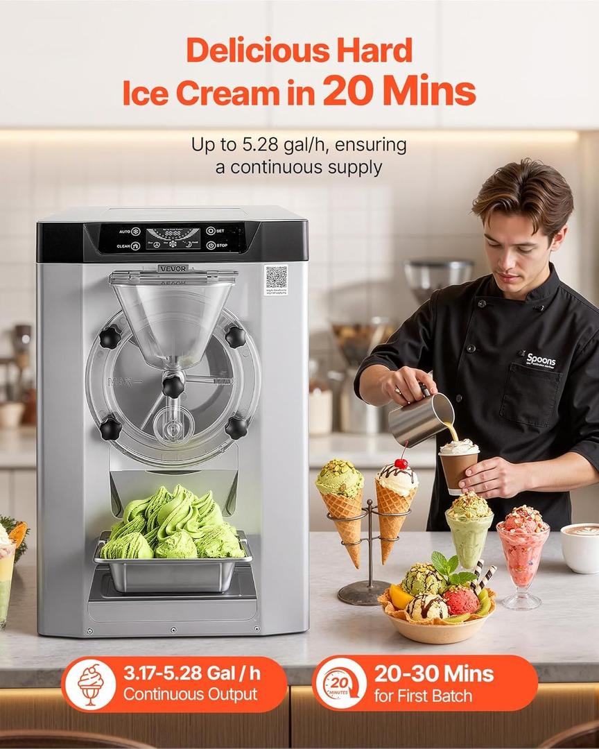 Softeismaschine mieten & vermieten - Eiscrememaschine gewerblich Eismaschine Bällcheneis 2000 W 12–20 L/h Tischgerät Gelato 6L Edelstahl in Elsdorf (Rheinland)
