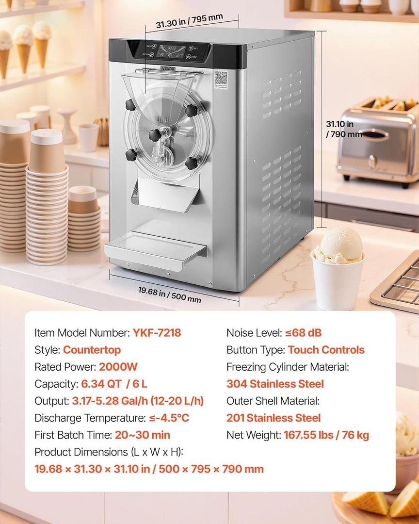 Softeismaschine mieten & vermieten - Eiscrememaschine gewerblich Eismaschine Bällcheneis 2000 W 12–20 L/h Tischgerät Gelato 6L Edelstahl in Elsdorf (Rheinland)