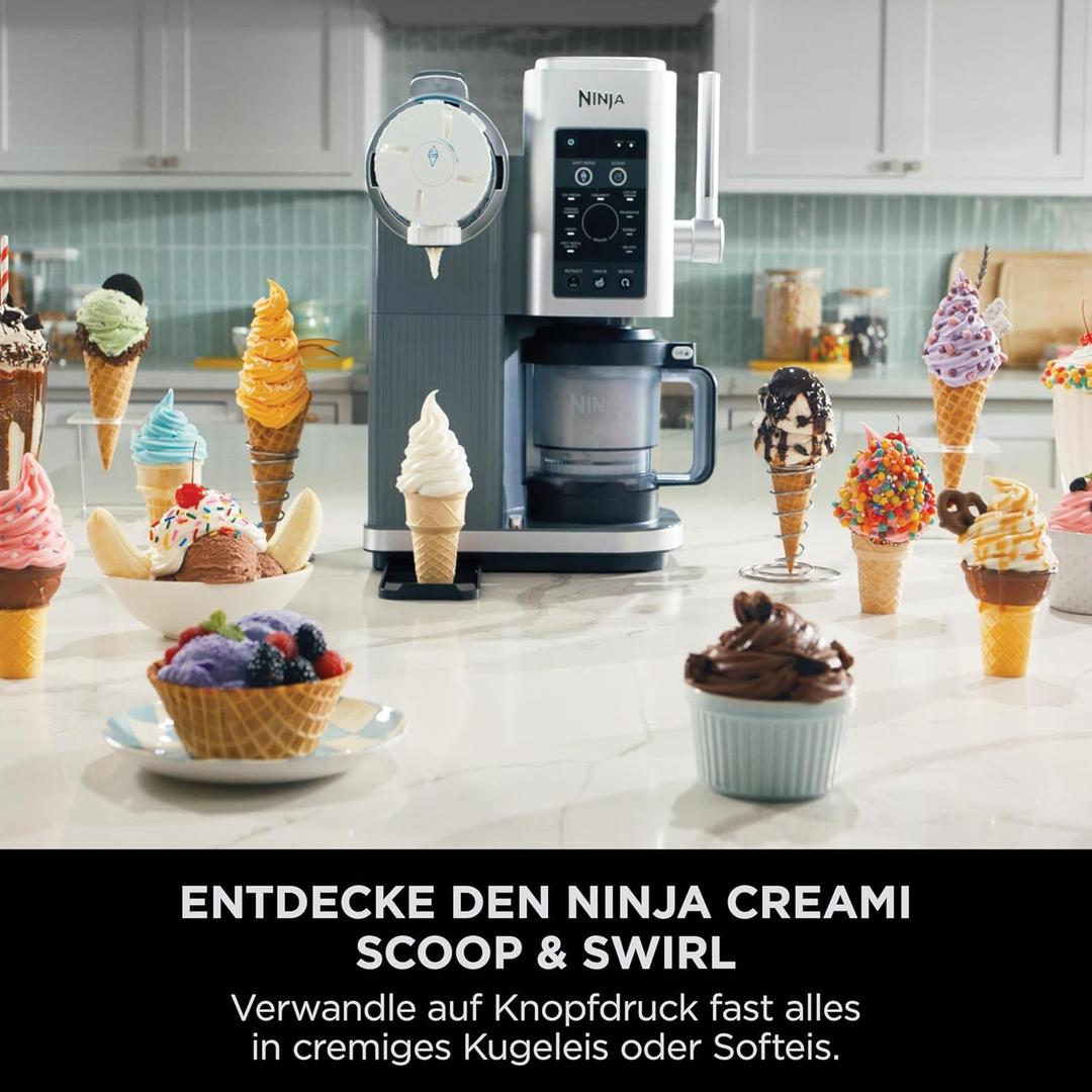 Softeismaschine mieten & vermieten - Swirl Eismaschine CREAMi Scoop & Swirl Softeismaschine 2 Behälter 12 Funktionen Eiscreme Softeis in Elsdorf (Rheinland)