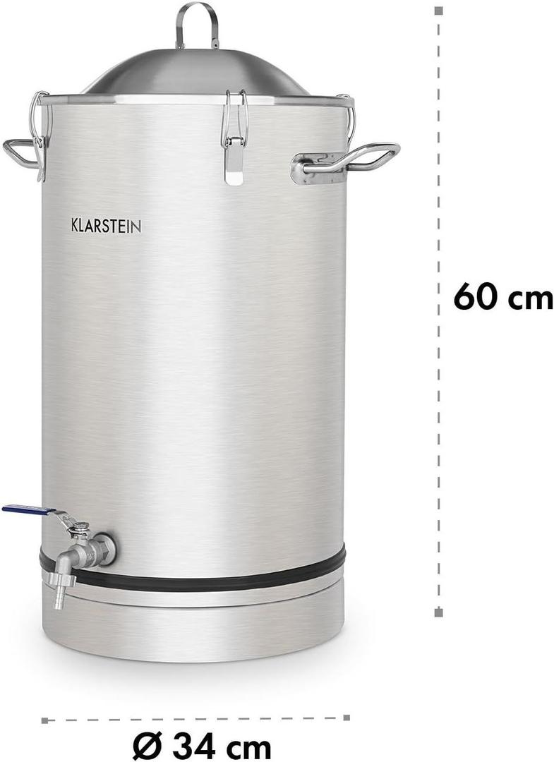 Bar Theke mieten & vermieten - Gärkessel Fermentierkessel Bierbraugerät Maischkessel Gärbehälter 30 L Ablasshahn Edelstahl silber in Elsdorf (Rheinland)